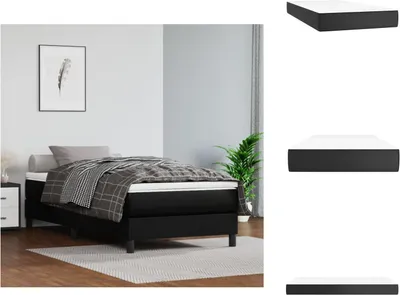 Produktbild von vidaXL Taschenfederkernmatratze Schwarz 90x200x20 cm Kunstleder -  Matratzen