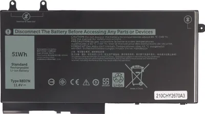 Produktbild von Akku passend für Dell Latitude 5401, 5501, Li-Polymer, 11,4V, 4470mAh, 51Wh