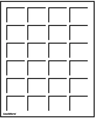 Produktbild von Leuchtturm (336508) Münztableau für 24 Münzen bis 33 mm Ø, blau, für kleinen Münzkoffer