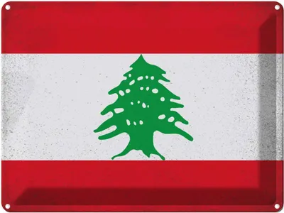 Produktbild von vianmo Blechschild 30x40 cm Libanon Lebanon Flagge Fahne Wappen