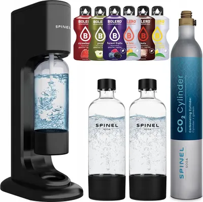 Image de Spinel Soda BubbleON Kit de gazéification d'eau avec 2 bouteilles de Bolero CO2