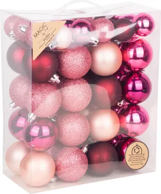Produktbild von Kunststoff Kugel 50 Stk 4+6cm Berry-Kiss-Mix