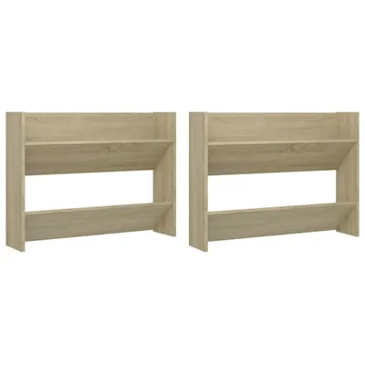 Produktbild von Wand-Schuhschränke 2 Stk. Sonoma-Eiche 80x18x60cm Holzwerkstoff