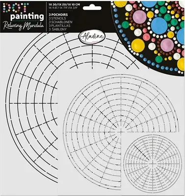 Produktbild von Aladine kreative Schablonen Set Mandala Dot Painting 3 Stück