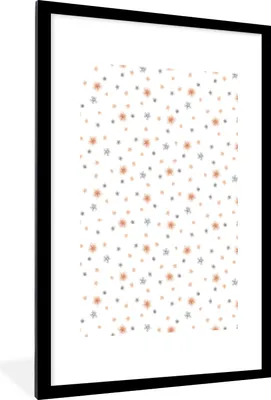 Produktbild von MuchoWow® MuchoWow® Gerahmtes Poster Blumen - Pastell - Collage 60x90 cm - Poster mit zchwarzem Bilderrahmen - Dekoration - Wandposter Wohnzimmer - Hochwertig