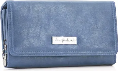 Produktbild von Portemonnaie Damen mit vielen Kartenfächern - Geldbörse Kunstleder - Geldbeutel für Frauen - Brieftasche Damen (Blau)