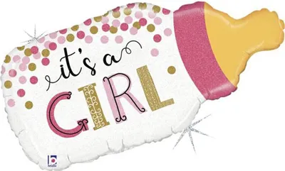 Produktbild von Shape Folienballon "It's a Girl" Flasche | 84 cm