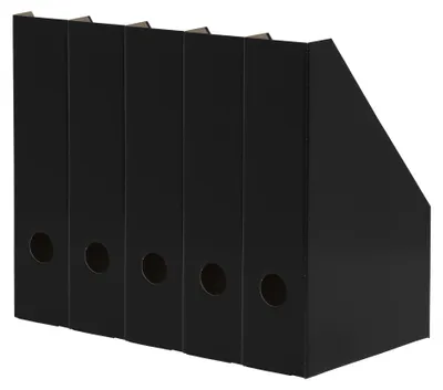 Obrázok produktu pre LANDRÉ Stojan na dokumenty A4, z pevného kartónu, šírka 7 cm, čierny, 5 kusov