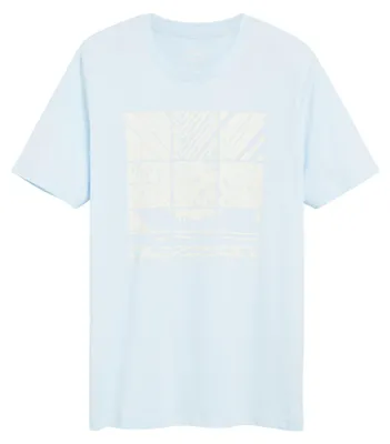 Produktbild von S. Oliver Herren T-Shirt Regular Fit Blau XL aus Baumwolle mit Frontprint