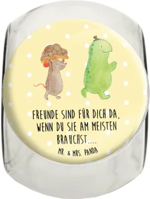 Produktbild von Mr. & Mrs. Panda Bonboniere Schildkröte Maus L 870ml - Gelb Pastell - Geschenk, Freunde, Teedose, Vorratsglas, schraubglas, Süßigkeitenglas, Kaffeedose, Hilfe, glücklich