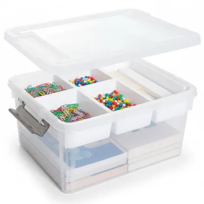 Image de InAndOutdoorMatch - Boîte de rangement - 16 litres - Transparente - Empilable, Image générée par une IA