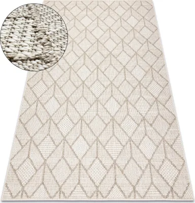Produktbild von Teppich JERSEY 19231 beige - Geometrisch, Struktur, Schleife BOHO beige 180x270 cm