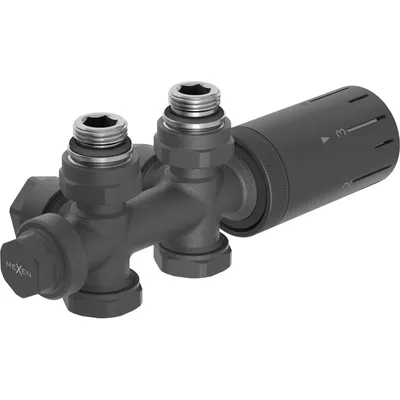 Zdjęcie produktu dla Mexen G05 zestaw termostatyczny kątowy/prosty, Duplex, DN50, antracyt - W908-958-66