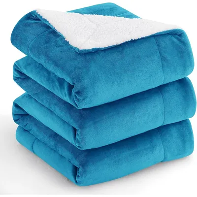 Produktbild von Kuscheldecke Sherpa Fleece 220x240 cm Petrol/Türkis
