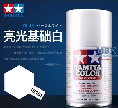 Produktbild von Tamiya 85101 - Acryl Spray Farbe -  - Ts-101 Basis Weiss (Decklack) 1