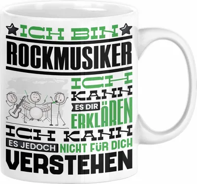 Produktbild von Rockmusiker Geschenk Tasse Geschenkidee für Rockmusiker Geburtstag Lustig Ich Bin Rockmusiker Ich Kann Es Dir Erklären Aber Nicht Für Dich Verstehen (Weiß)