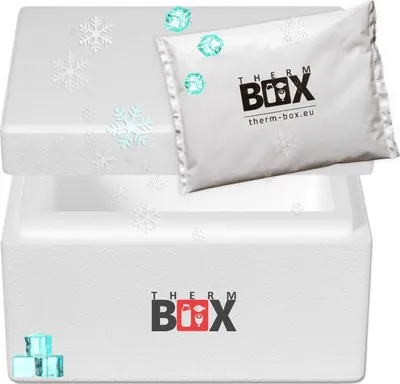 Produktbild von THERM BOX Styroporbox 5W mit 1x Kühlakku für Kühlbox 5,9L Innen: 25x19x12cm Transportbox Thermbehälter Wiederverwendbar