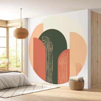Image de Papier peint rond / cercle - Lumaléa - Design - Papier Standard 170gr Lessivable - Diamètre 130 cm