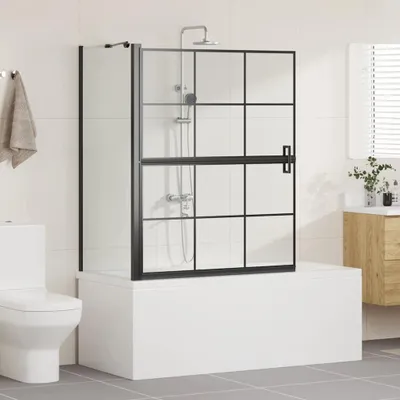 Produktbild von "Winter Sale" Bad-Duschschirm Schwarz und Transparent 116 x 68 x 128cm - clorisNeu788492 - Duschabtrennungen