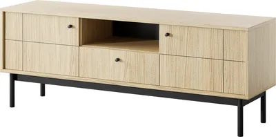 Obrázek produktu pro Nábytek24 TV skříňka Japandi lowboard 153,5 X 57 X 39 cm Tv skříňka Linea dub
