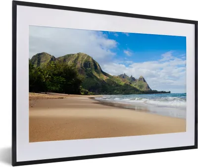 Produktbild von MuchoWow® Gerahmtes Poster Strand - Tropisch - Hawaii 60x40 cm - Poster mit Schwarzem Bilderrahmen Wandposter Rahmen Foto Bilder - Schlafzimmer - Plakat in Rahmen - Drucken