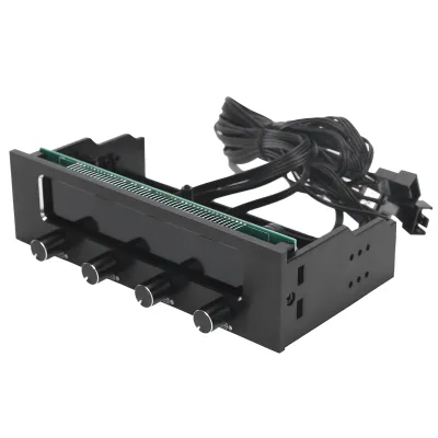 Image de STW-6041 Contrôleur de ventilateur pour PC et CPU – Contrôleur de ventilateur à 4 canaux avec écran LCD, panneau avant multifonction