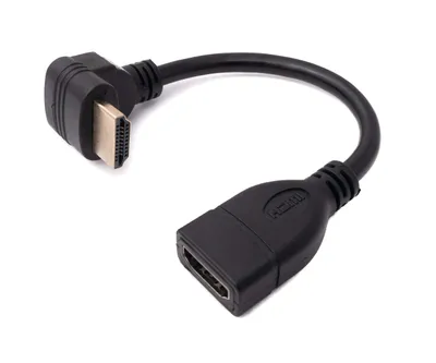 Produktbild von SYSTEM-S HDMI 1.4 Kabel 15 cm Standard Stecker zu Buchse Winkel in Schwarz