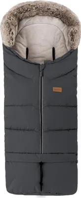 Produktbild von Petite&Mars Fußsack für Kinderwagen 4v1 Arctic Winterfußsack für Kinderwagen Buggy und Autositz * Warrm * Wasserdicht * Winddicht (Forever Black)