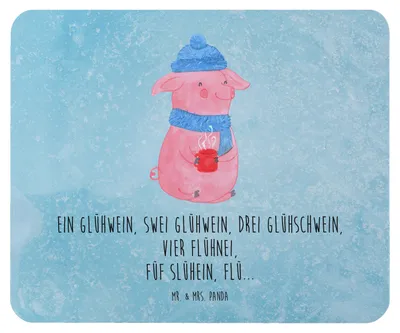 Produktbild von Mr. & Mrs. Panda Mauspad Schweinchen Glühwein - Eisblau - Geschenk, Mousepad, Weihnachten, pc, Betrunken, mousematte, computer, Weihnachtsmarkt, Mouse Pad, Spruch