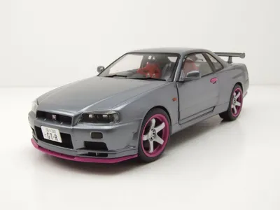 Obrázok produktu pre Solido 421186621, model auta Nissan Skyline GT-R, rok výroby 1999, farba: sivá, mierka: 1:18