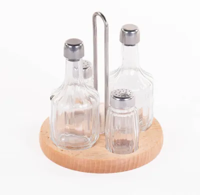 Immagine prodotto di Set di spezie, con dispenser in vetro per aceto e olio