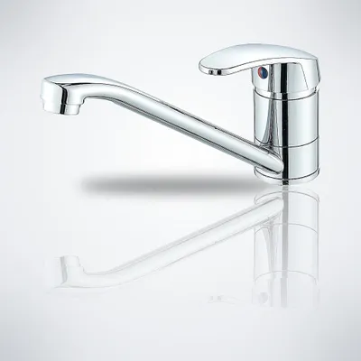 Produktbild von Küchenarmatur Wasserhahn Küche Spültischarmatur Einhebelmischer 24 cm Ausladung 360° schwenkbar Messing verchromt Einlochmontage Perlstrahl Chrom Spüle
