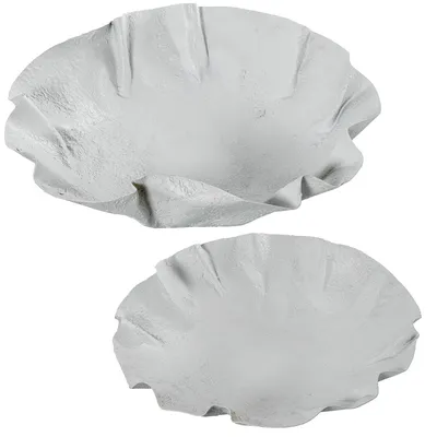 Produktbild von Set mit 2 Metallzentren aus Eisen in Weiß, 48,5 x 49 x 11 cm und 40 x 40 x 10 cm