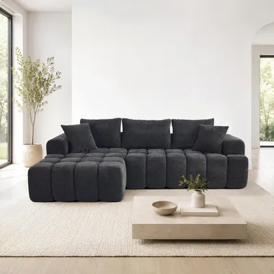 Produktbild von STILVORA Ecksofa in L-Form mit Chaiselongue, 3-Sitzer Sofa als Relaxsofa, Wohnlandschaft modular für Wohnzimmer und Büro