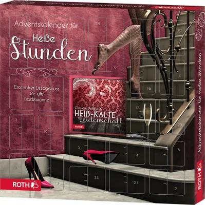 Produktbild von ROTH Heiße Stunden - Adventskalender 2021 gefüllt mit Bade-Produkten und Roman, Badeartikel-Kalender für die Vorweihnachtszeit