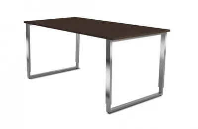 Produktbild von Kerkmann Yukon höhenverstellbarer Schreibtisch wenge rechteckig, Kufen-Gestell silber 160,0 x 80,0 cm