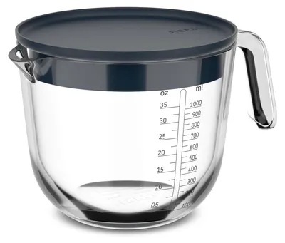 Produktbild von Mepal 102311018100, 1 l, ml, oz, Glas, Polypropylen (PP), Transparent, Schwarz, 0 - 550 °C, 146 mm
