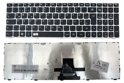 Produktbild von DE Tastatur Keyboard Silber Rahmen Ohne Beleuchtung kompatibel für Lenovo Z501
