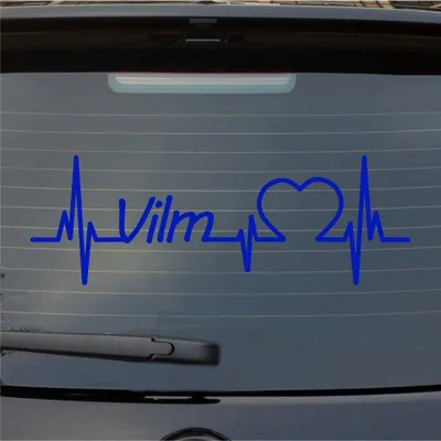 Produktbild von Heckscheibenaufkleber Vilm Herzschlag Puls Insel Ostsee Liebe 55x19 cm Dunkelblau Auto Aufkleber Sticker