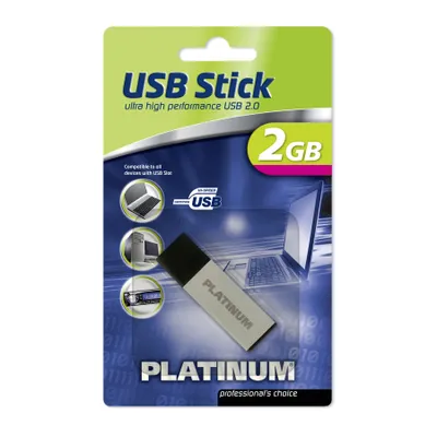 Produktbild von xlyne ALU, 2 GB, USB Typ-A, 2.0, Kappe, 7 g, Schwarz, Silber