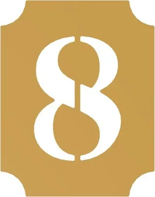 Obrázok produktu pre Odznak s číslom 8, Satingold, 70 mm