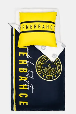 Produktbild von Fenerbahçe Bettwäsche-Set 2 teilig 135x200 + 80x80 cm, 100% Baumwolle, super weich, doppelseitig, Kinderbettwäsche für Jungen & Mädchen