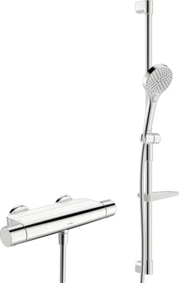 Immagine prodotto di HANSA HANSAOPTIMA Mitigeur de douche, thermostatique, avec garniture de barre de douche, chromé, 48130331, 48130331