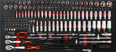 Produktbild von Mephisto ProLine Ratschen-Nuss-Drehmoment-Schlüsselset in Carbon Look Soft Inlay