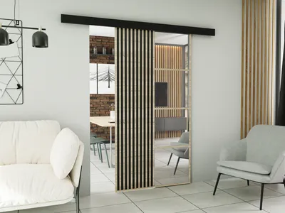 Produktbild von KIER FURNITURE Wandschiebetüren mit Spiegeln MOLI MOLI 100 - 106x205x1,6 cm - Sonoma Eiche