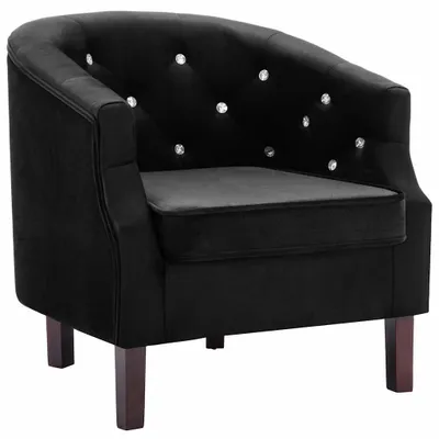 Image de vidaXL Fauteuil noir velours