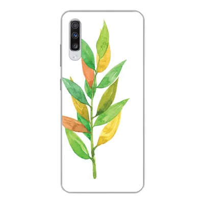 Produktbild von MuchoWow® Handyhülle Schutzhülle Hülle für Samsung Galaxy A70 Aquarelle - Blätter - Pflanzen Silikon Softcase Handy Hülle - Schutzhaube