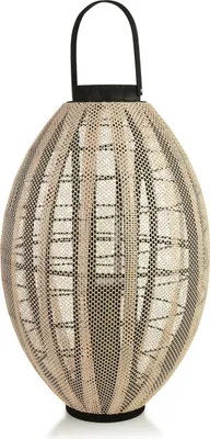 Productafbeelding van Laterne, hout/textiel, Mondex LEVI, 11x34x58/70 cm, beige/zwart, 1 stuk