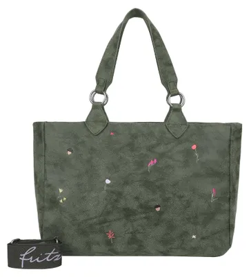 Produktbild von Fritzi aus Preußen Schultertasche Umhängetasche Izzy Vintage Shoulder Bag Limited Embro Bloom Jungly dunkelgrün