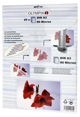 Produktbild von OLYMPIA Laminierfolie, DIN A3, 80 Mikron, 25 Stück